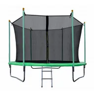 Батут JUNHOP 10 Комплект с защитной сетью и лестницей зеленый