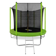 Батут с внутренней страховочной сеткой и лестницей ARLAND 8FT (Light green)
