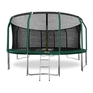 Батут премиум с внутренней сеткой и лестницей ARLAND 16FT (Dark Green)
