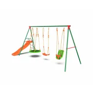 Детский комплекс DFC MULTIPLAY качели: верёвочные, для малышей, гнездо; горка