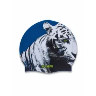 Шапочка для плавания Atemi, силикон, син.(тигр), дет., PSC301